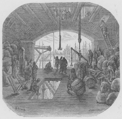 Ein Lagerhaus in der Stadt von Gustave after Dore